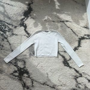 Brandy Melville Ribbed Crop white long sleeve